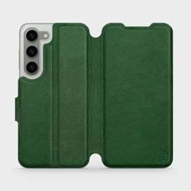 Etui ze skóry naturalnej do Samsung Galaxy S23 - wzór Green Leather