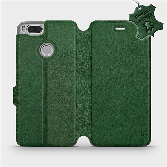 Etui ze skóry naturalnej do Xiaomi Mi A1 - wzór Green Leather