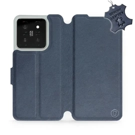 Etui ze skóry naturalnej do Xiaomi 14 - wzór Blue Leather