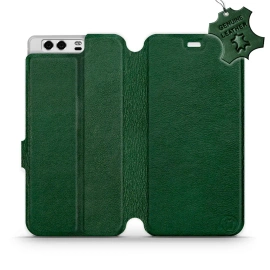 Etui ze skóry naturalnej do Huawei P10 - wzór Green Leather