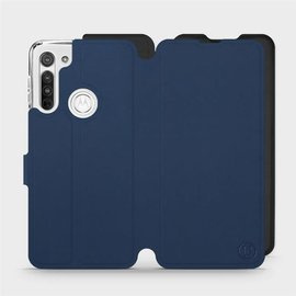 Etui Soft Touch do Motorola Moto G8 - wzór Głęboki granat z czernią