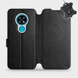 Etui ze skóry naturalnej do Nokia 7.2 - wzór Black Leather