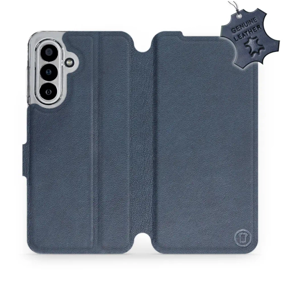 Etui ze skóry naturalnej do Samsung Galaxy A17 5G - wzór Blue Leather
