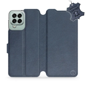 Etui ze skóry naturalnej do Samsung Galaxy M33 5G - wzór Blue Leather