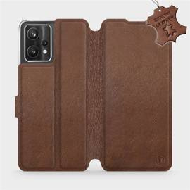 Etui ze skóry naturalnej do Realme 9 5G - wzór Brown Leather