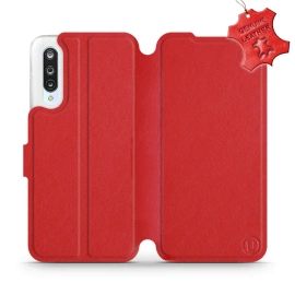 Etui ze skóry naturalnej do Xiaomi Mi 9 Lite - wzór Red Leather