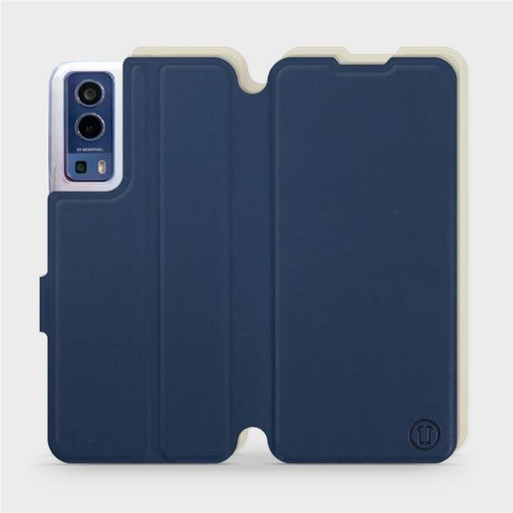 Etui Soft Touch do Vivo Y72 5G - wzór Głęboki granat z platyną