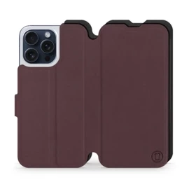 Etui Soft Touch do Apple iPhone 15 Pro Max - wzór Matowy burgund z czernią