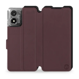 Etui Soft Touch do Motorola Moto E14 - wzór Matowy burgund z czernią
