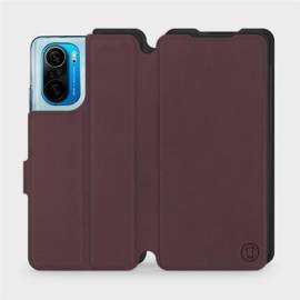 Etui Soft Touch do Xiaomi POCO F3 - wzór Matowy burgund z czernią