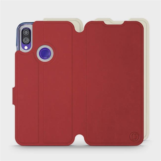 Etui Soft Touch do Xiaomi Redmi Note 7 - wzór Zachodząca czerwień z platyną