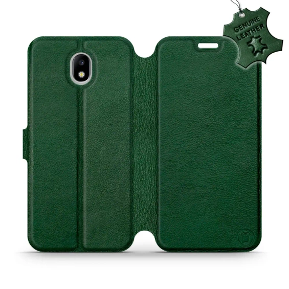 Etui ze skóry naturalnej do Samsung Galaxy J7 2017 - wzór Green Leather