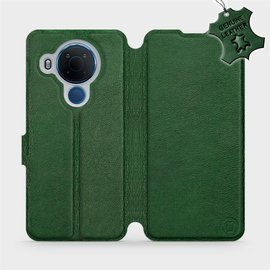 Etui ze skóry naturalnej do Nokia 5.4 - wzór Green Leather