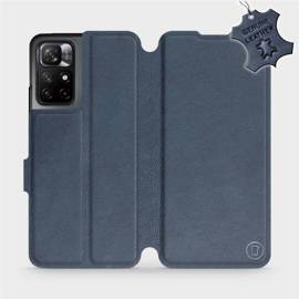 Etui ze skóry naturalnej do Xiaomi Redmi Note 11S 5G - wzór Blue Leather