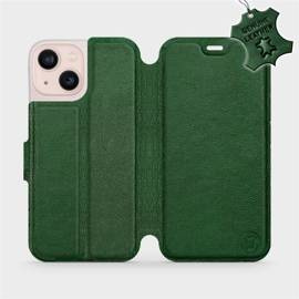 Etui ze skóry naturalnej do Apple iPhone 13 mini - wzór Green Leather