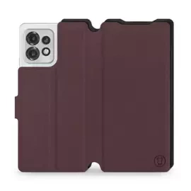 Etui Soft Touch do Motorola Edge 40 Pro - wzór Matowy burgund z czernią