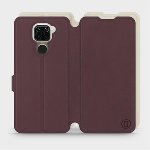 Etui Soft Touch do Xiaomi Redmi Note 9 - wzór Matowy burgund z platyną