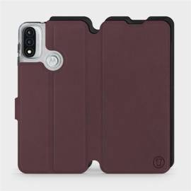 Etui Soft Touch do Motorola Moto E20 - wzór Matowy burgund z czernią