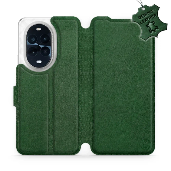 Etui ze skóry naturalnej do Huawei Nova 13 Pro - wzór Green Leather