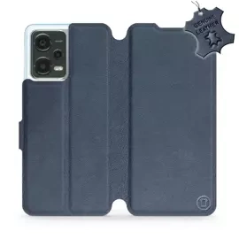 Etui ze skóry naturalnej do Xiaomi POCO X5 5G - wzór Blue Leather