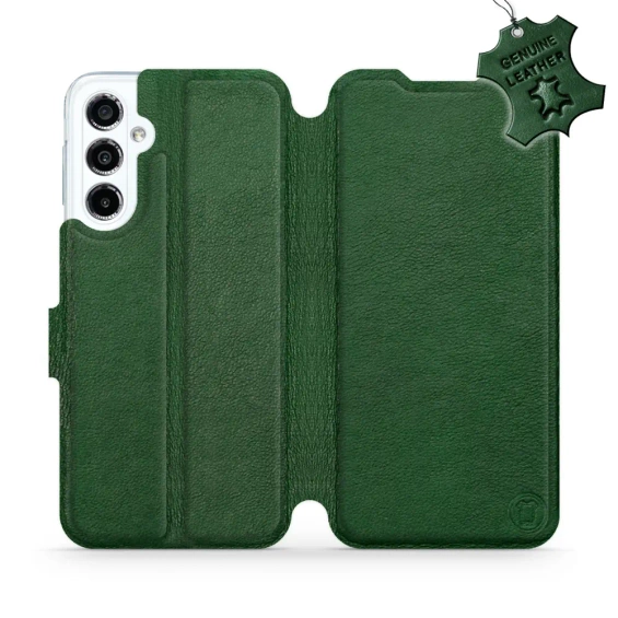 Etui ze skóry naturalnej do Samsung Galaxy M34 5G - wzór Green Leather