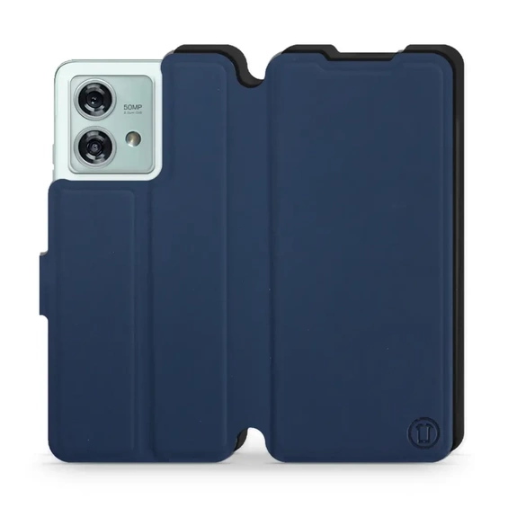 Etui Soft Touch do Motorola Edge 40 Neo - wzór Głęboki granat z czernią