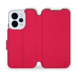 Etui Soft Touch do OPPO Reno 15 pro - wzór Żywa czerwień z platyną