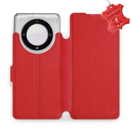 Etui ze skóry naturalnej do Huawei Honor Magic5 Lite 5G - wzór Red Leather