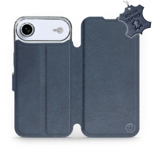 Etui ze skóry naturalnej do Apple iPhone 17 Air - wzór Blue Leather