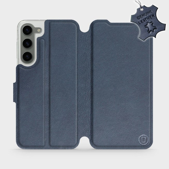 Etui ze skóry naturalnej do Samsung Galaxy S23 Plus - wzór Blue Leather
