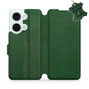 Etui ze skóry naturalnej do OnePlus Nord 3 5G - wzór Green Leather