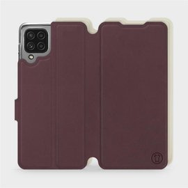 Etui Soft Touch do Samsung Galaxy A22 4G - wzór Matowy burgund z platyną