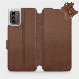 Etui ze skóry naturalnej do Nokia G60 5G - wzór Brown Leather