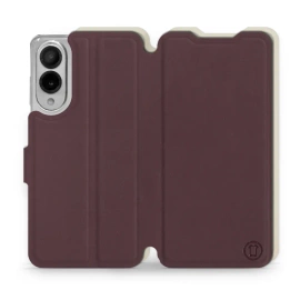 Etui Soft Touch do Samsung Galaxy S25 Edge - wzór Matowy burgund z platyną