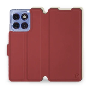 Etui Soft Touch do Motorola Edge 60 Pro - wzór Zachodząca czerwień z platyną