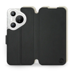 Etui Soft Touch do Huawei Pura 70 - wzór Satynowa czerń z platyną