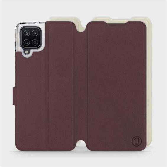 Etui Soft Touch do Samsung Galaxy A12 - wzór Matowy burgund z platyną