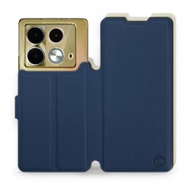 Etui Soft Touch do Infinix Note 40 - wzór Głęboki granat z platyną