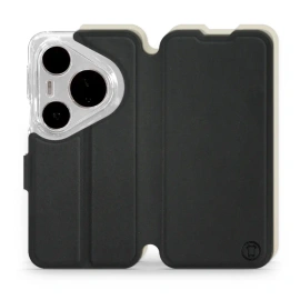 Etui Soft Touch do Huawei Pura 80 Pro - wzór Satynowa czerń z platyną