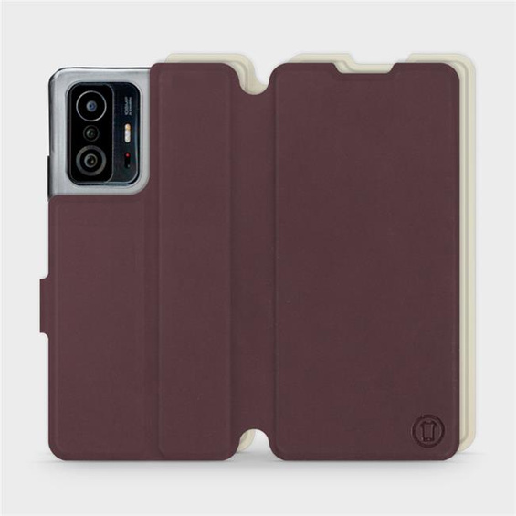 Etui Soft Touch do Xiaomi 11T Pro - wzór Matowy burgund z platyną