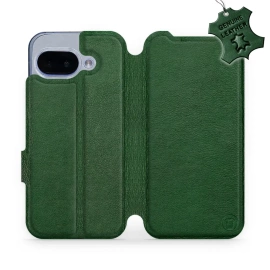 Etui ze skóry naturalnej do Google Pixel 9A - wzór Green Leather