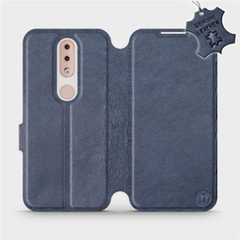 Etui ze skóry naturalnej do Nokia 4.2 - wzór Blue Leather