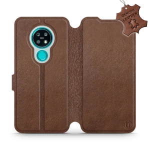 Etui ze skóry naturalnej do Nokia 7.2 - wzór Brown Leather