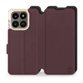 Etui Soft Touch do Huawei Honor 400 Smart - wzór Matowy burgund z czernią