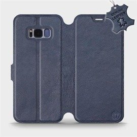 Etui ze skóry naturalnej do Samsung Galaxy S8 Plus - wzór Blue Leather