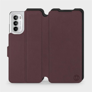 Etui Soft Touch do Motorola Moto G82 5G - wzór Matowy burgund z czernią