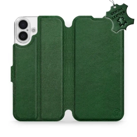 Etui ze skóry naturalnej do Apple iPhone 16 Plus - wzór Green Leather