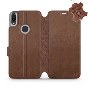 Etui ze skóry naturalnej do Asus Zenfone Max Pro M1 ZB602KL - wzór Brown Leather