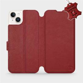 Etui ze skóry naturalnej do Apple iPhone 14 Plus - wzór Dark Red Leather