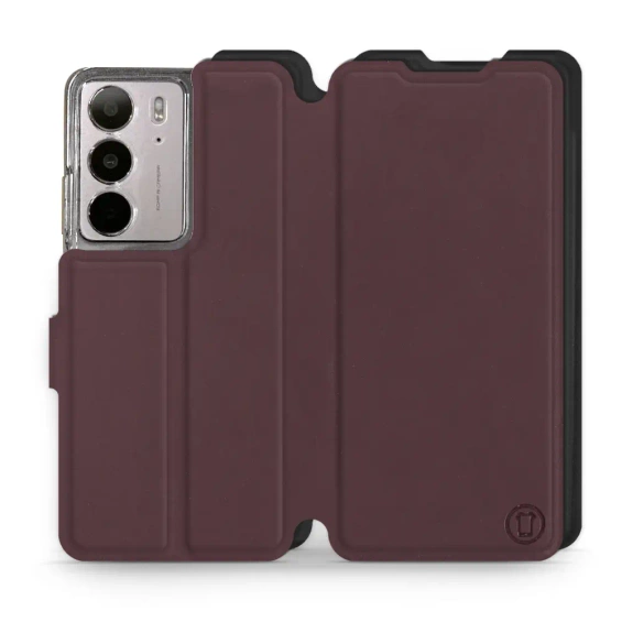 Etui Soft Touch do Realme C75 - wzór Matowy burgund z czernią
